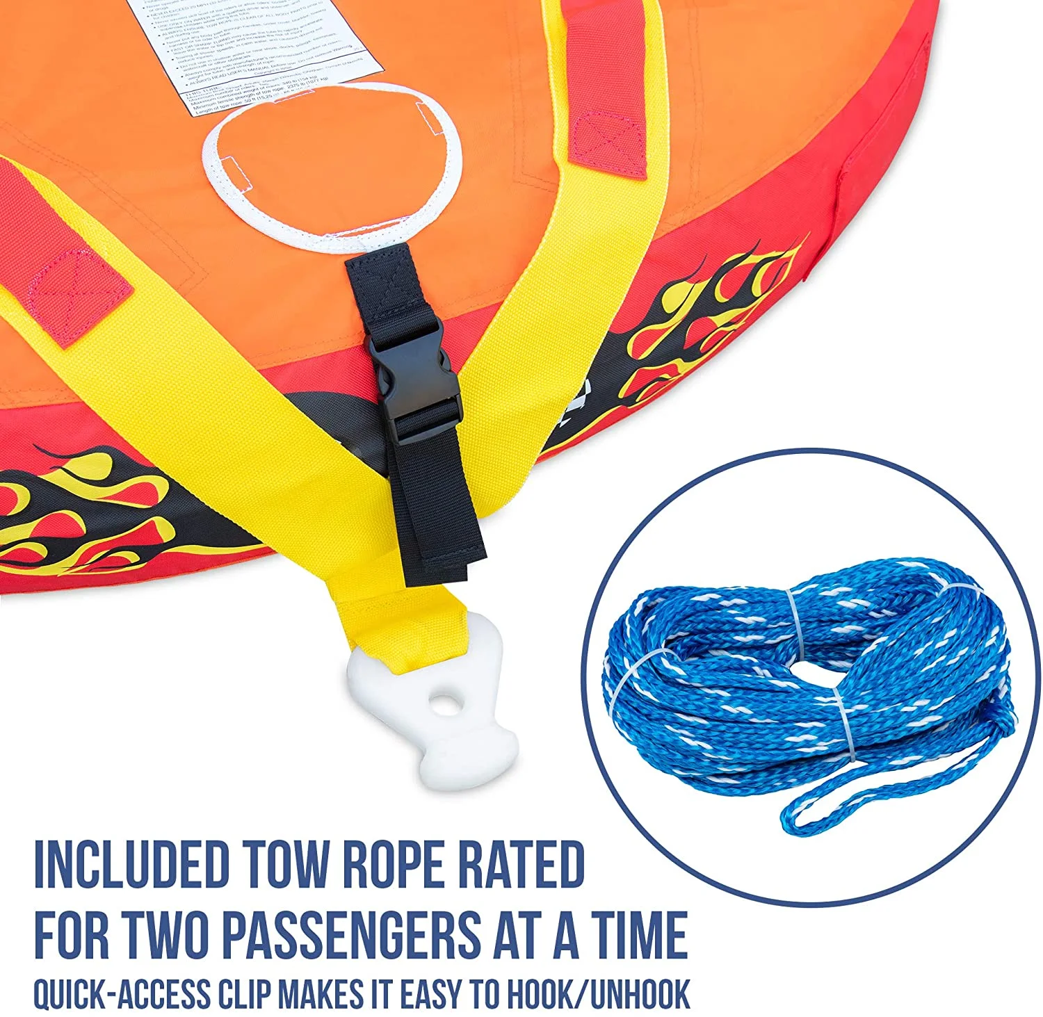 Sunny & Fun Towable Water Tube,  2 Seats, Red Waterskiing Towables