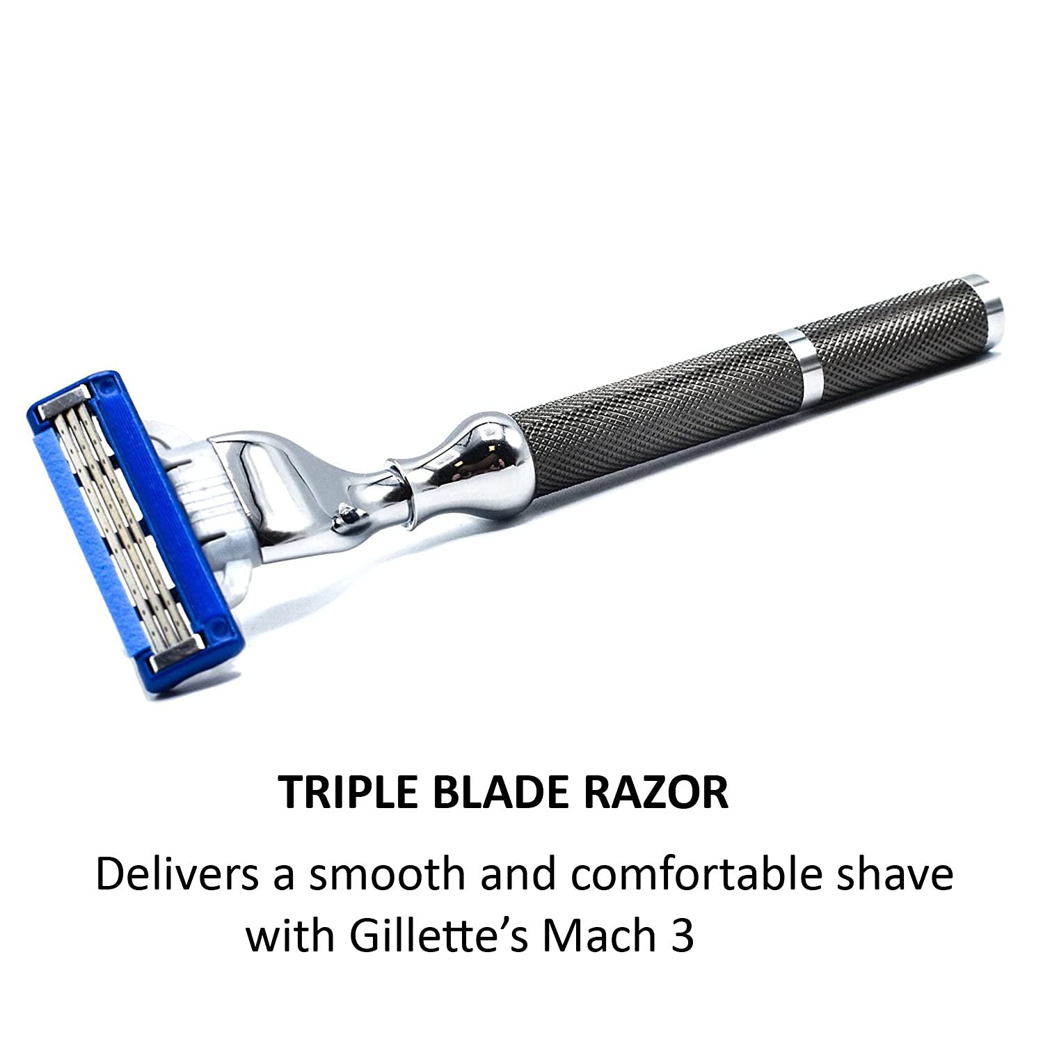 Parker 42M Heavyweight All-Metal Triple Blade Razor – One Gillette Mach 3 Razor Blade Included