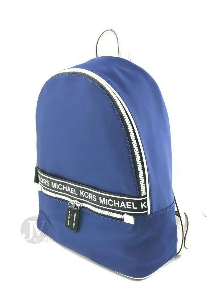 NWT Michael Kors Kenly Large Backpack Logo Large School Laptop Blue 35H9SY9B7C