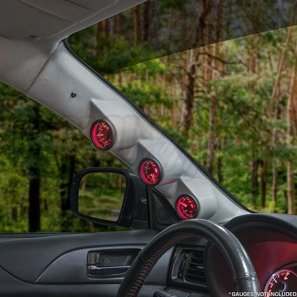 Gray Triple Gauge Pillar Pod for 2008-2014 Subaru Impreza WRX & STI