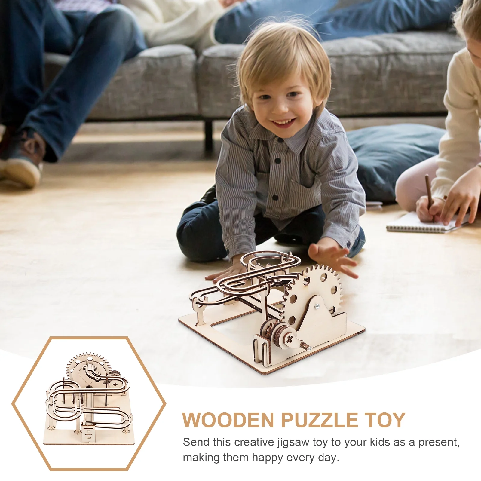 3D Wooden Puzzles Marble Run Set DIY Roller Coaster Toys Mechanical Model Steampunk Gift for Boys Teen Kids Adults