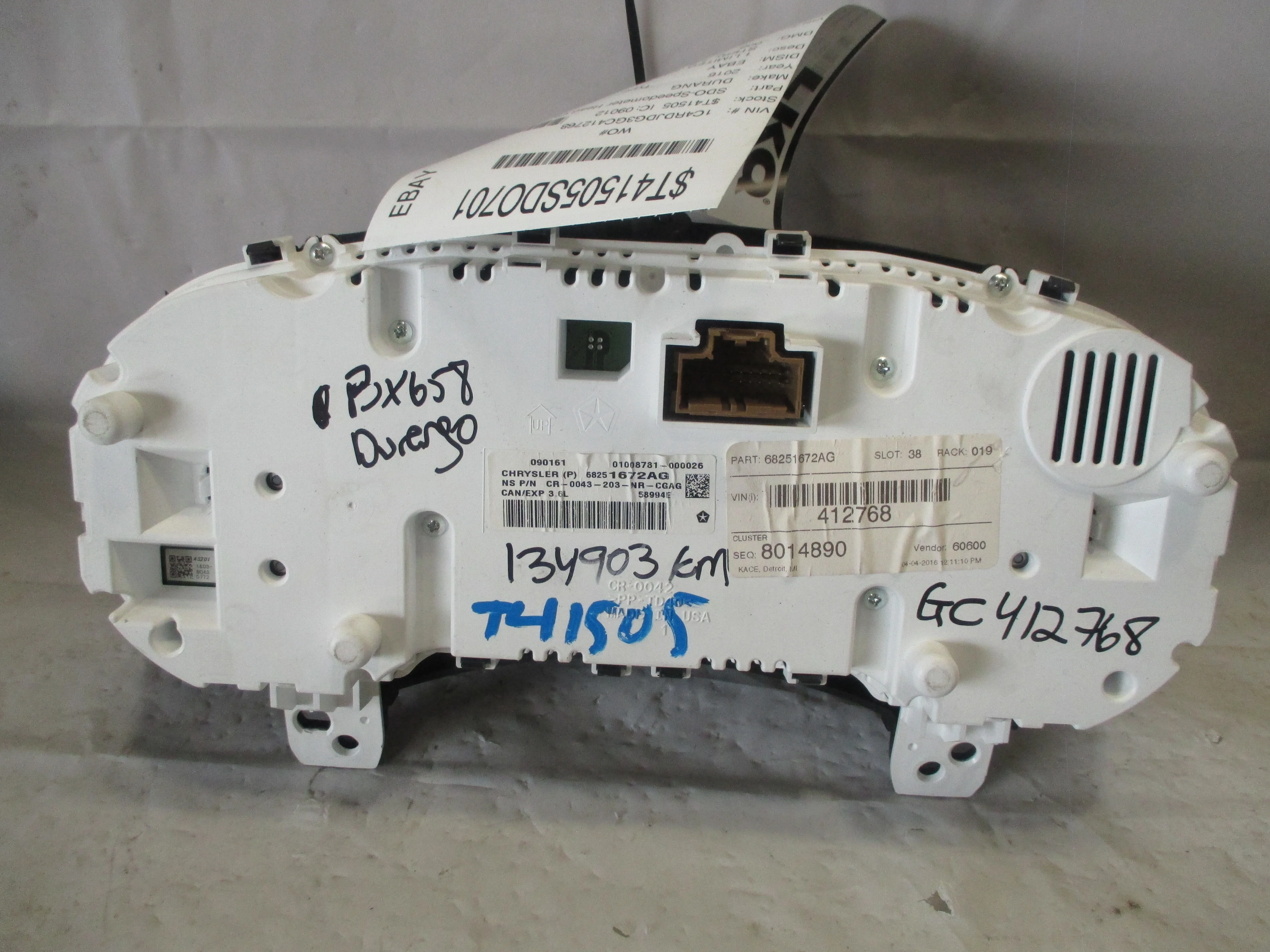 Pre-Owned 2016 Dodge Durango Speedometer Speedo Cluster 100K OEM - Verify Specific Vehicle Fitment In Description - (Good)