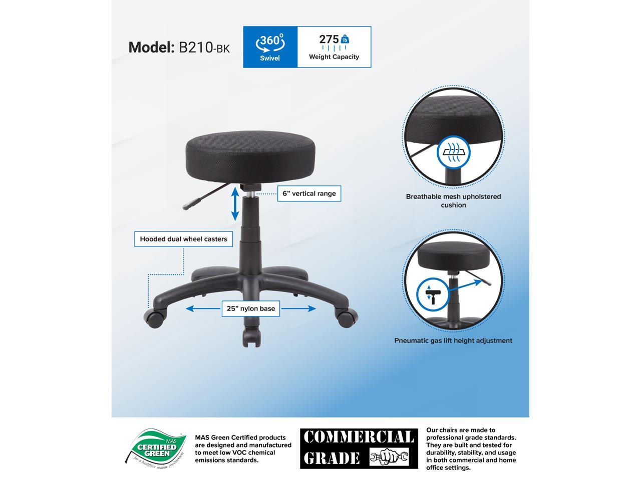 Boss Office Supplies  B210-BK  The DOT stool, Black