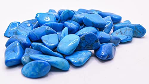 1 lb Blue Howlite Turquoise Color Small Tumbled Stone Reiki Crystal Jewelry Making Home Decoration Natural Gemstone Mineral Pebble Specimen - Africa