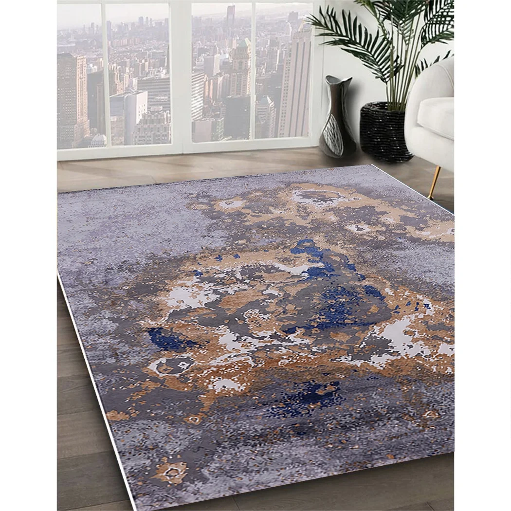 Ahgly Company Indoor Rectangle Mid-Century Modern Cloudy Gray Oriental Area Rugs, 5' x 7'