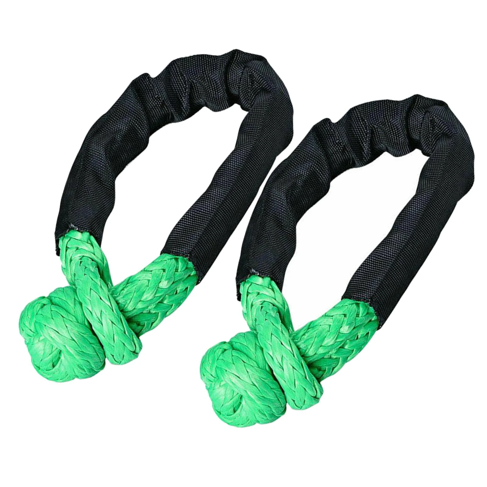 Synthetic Soft Rope Shackle 38000lbs Breaking Strength 4X4 Truck Climbing Towing Boating Recovery Rope - green, length 56cm