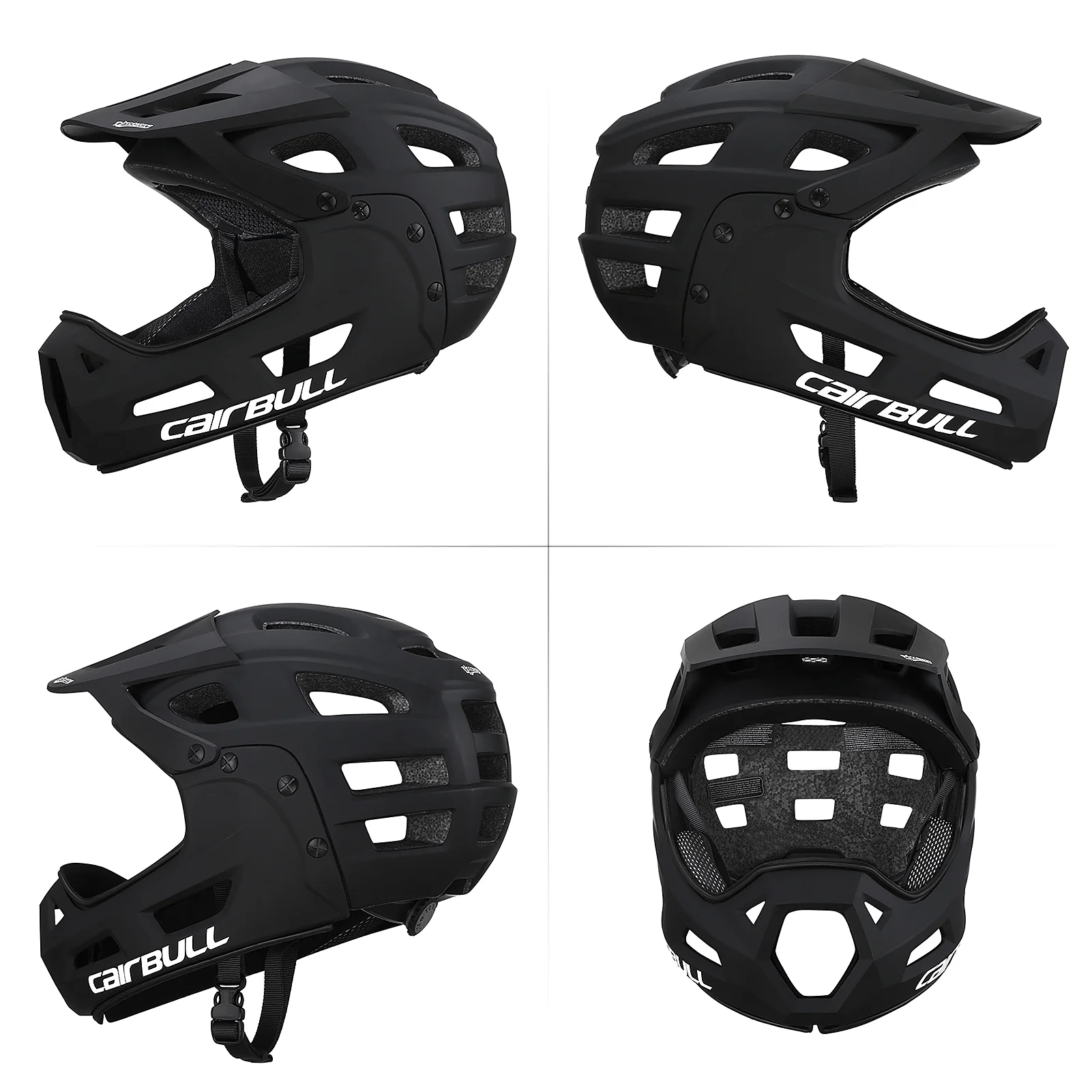 Carevas Full Face Bike Adult Cycling with Detachable Chin Guard and Visor for Mountain Biking