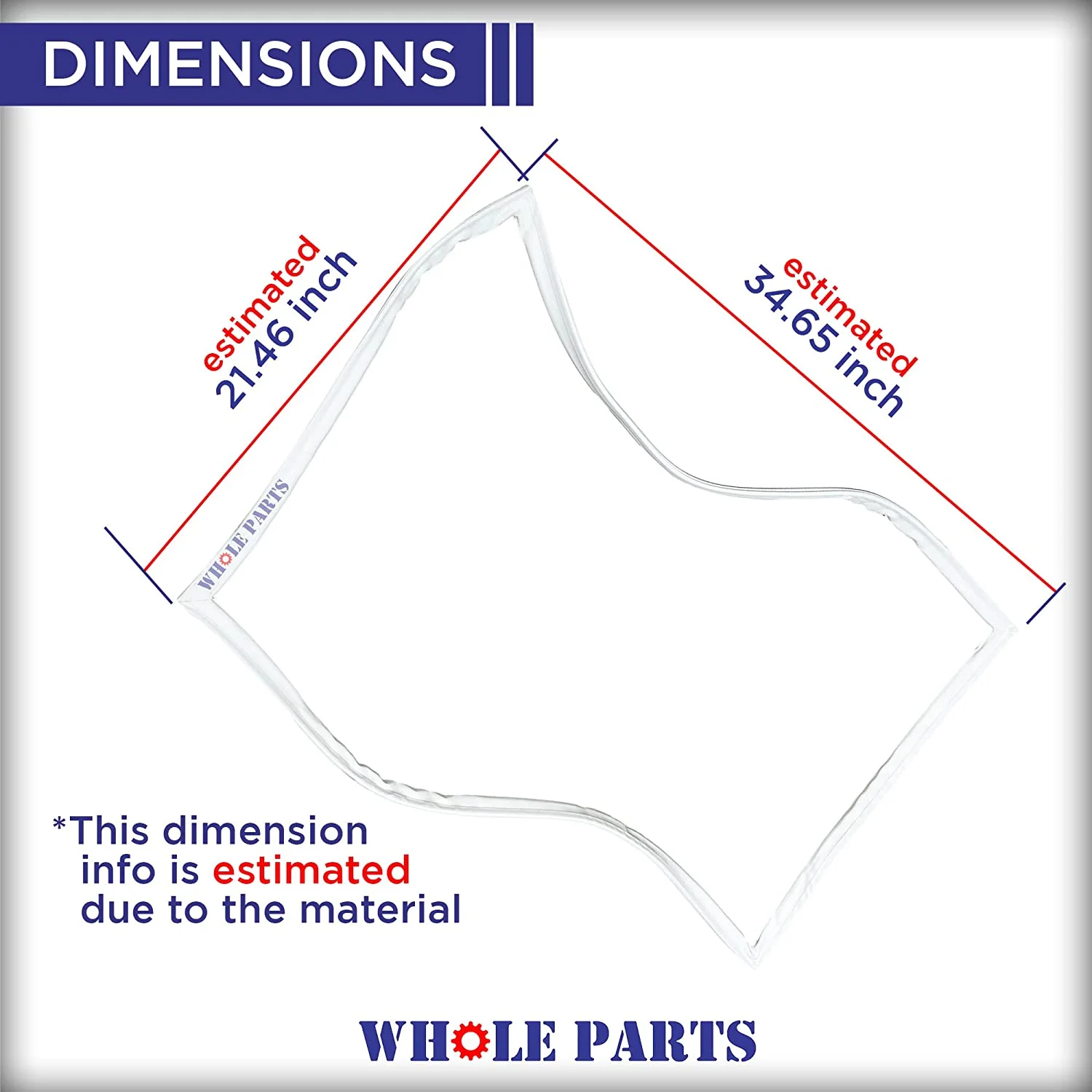 Whole Parts Refrigerator Freezer Door Gasket Assembly Part# DA97-12522A - Replacement and Compatible with Some Samsung Refrigerators