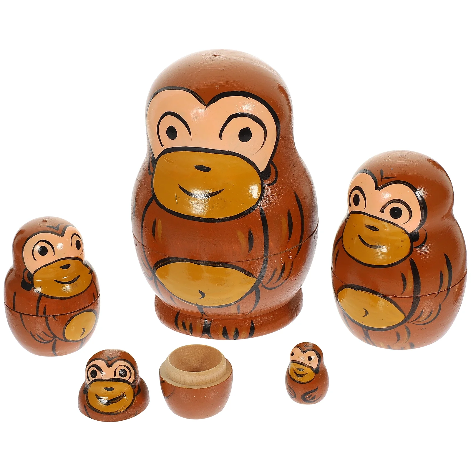 1 Set of Russian Matryoshka Dolls Monkey Stacking Dolls Lovely Cartoon Dolls Nesting Dolls for Kids
