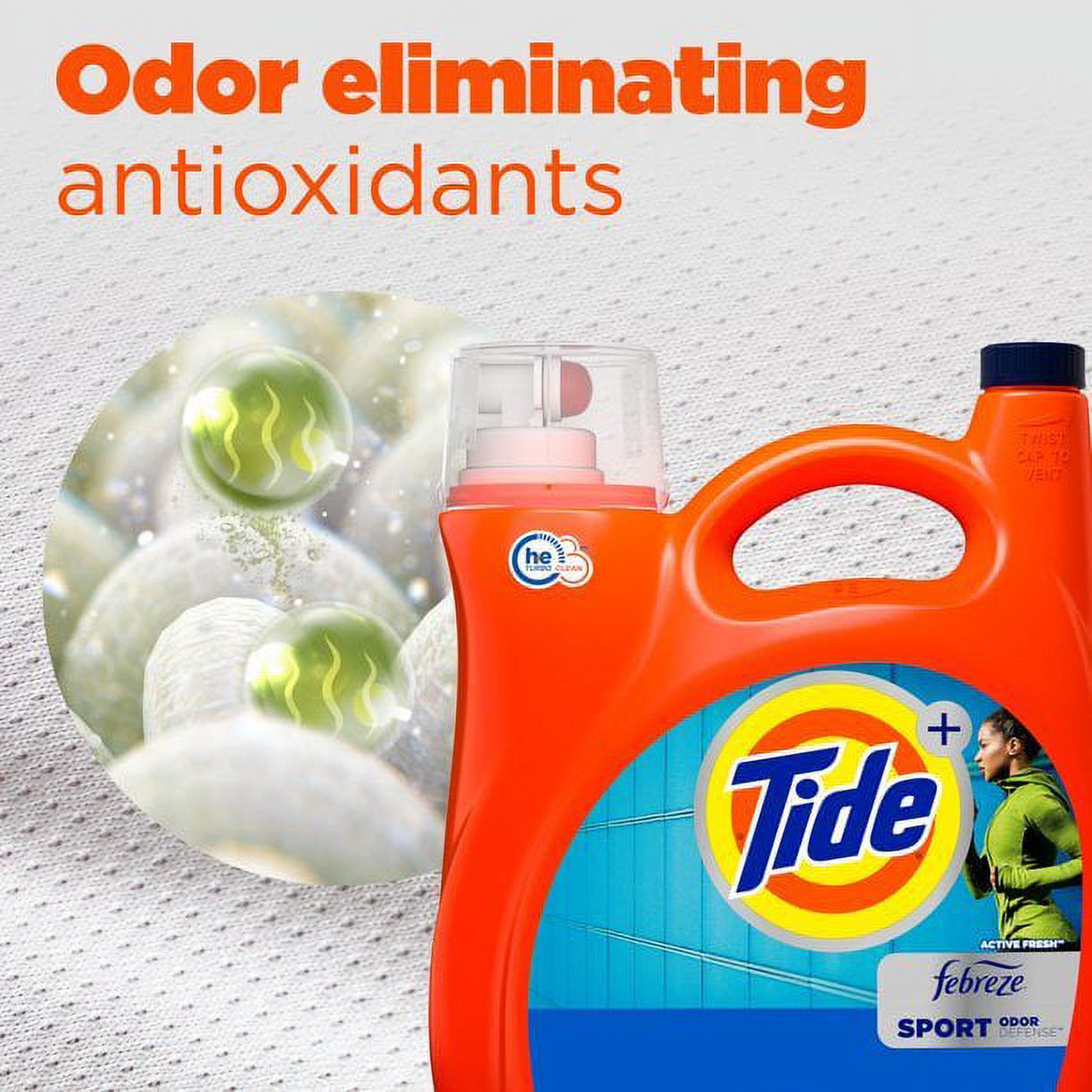 Tide Plus Febreze Sport Odor Defense Liquid Laundry Detergent; 154 fl oz 100 Loads