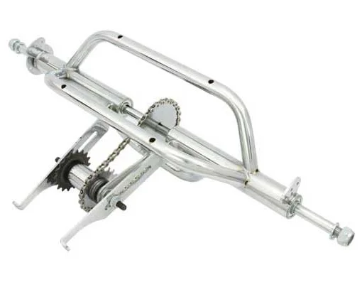 Chrome Trike Conversion Kit for 24 inch Bicycle. Comes with Two Chrome 24 inch Hollow-Hub Steel Wheel 72 Spoke. Tricycle, Trike, three-wheel bike conversion kit