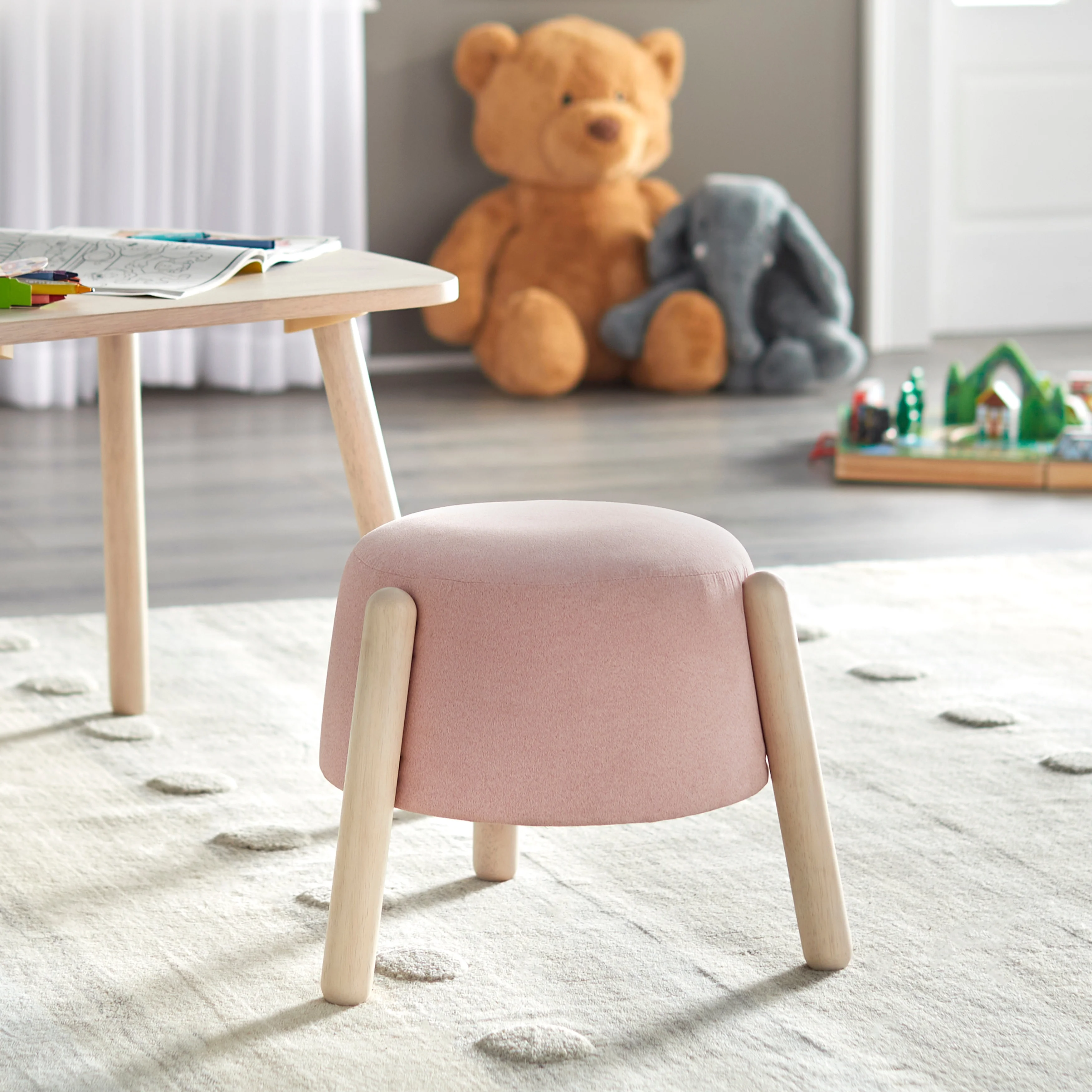 Simple Living  CeCe Kids Stool Blue/Natural