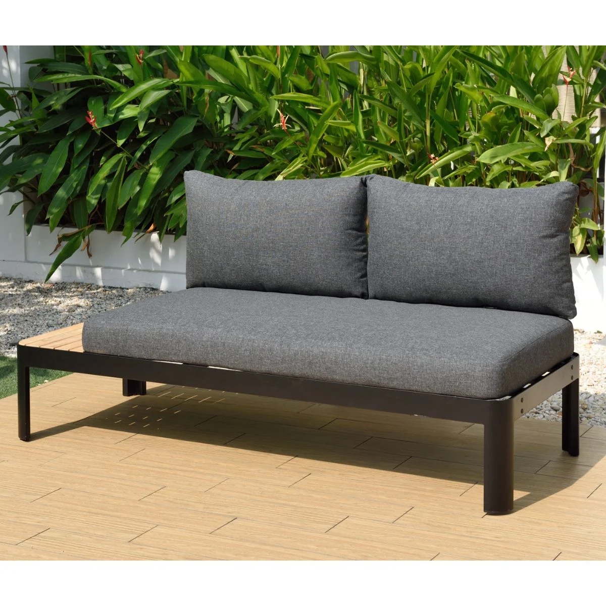 Amazonia Portofino , 100% FSC Certified Teak & Aluminum, Outdoor Patio Sofa with Cushions