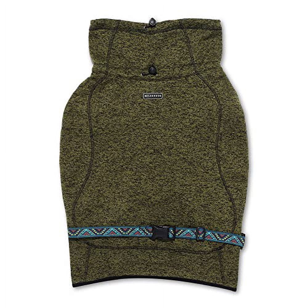 Wilderdog Fleece Dog Jacket with Neoprene Neck Gaiter - Medium - Olive