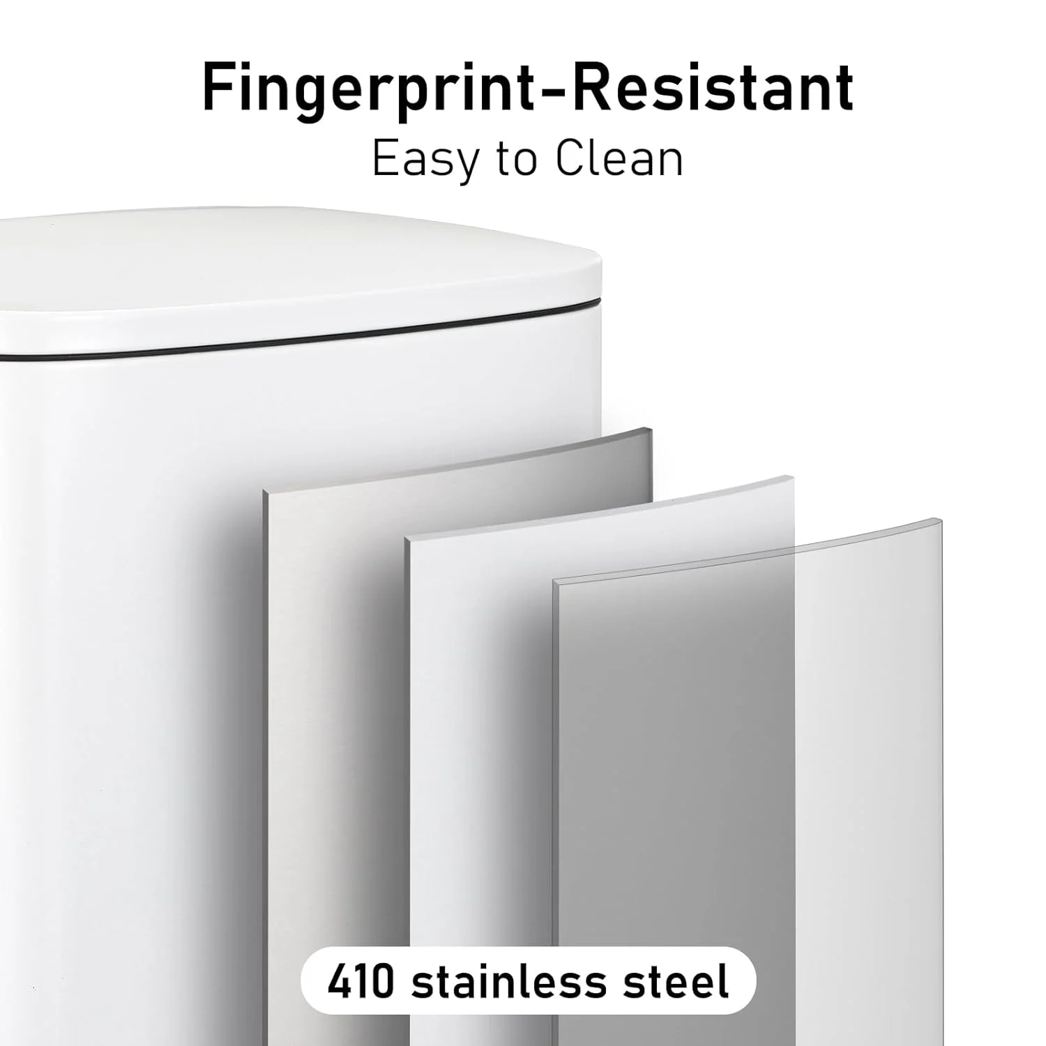 Arlopu Rectangular Step Trash Can with Lid, 13.2 gal & 1.3 gal Kitchen Garbage Can Combo, Stainless Steel, for Home Kitchen Bathroom