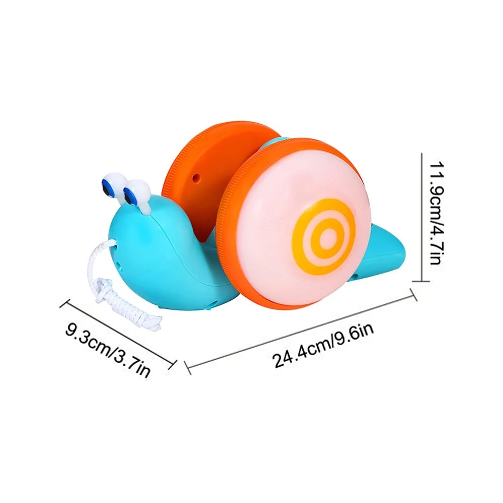 EASTIN Cute Leashing Rope Snail Model Toddler Toy,with Colorful and Light Music of Tethered Crawl Snail Kids Push Pull Walking Snail Toy is Perfect Birthday Christmas ​Early Education Gift