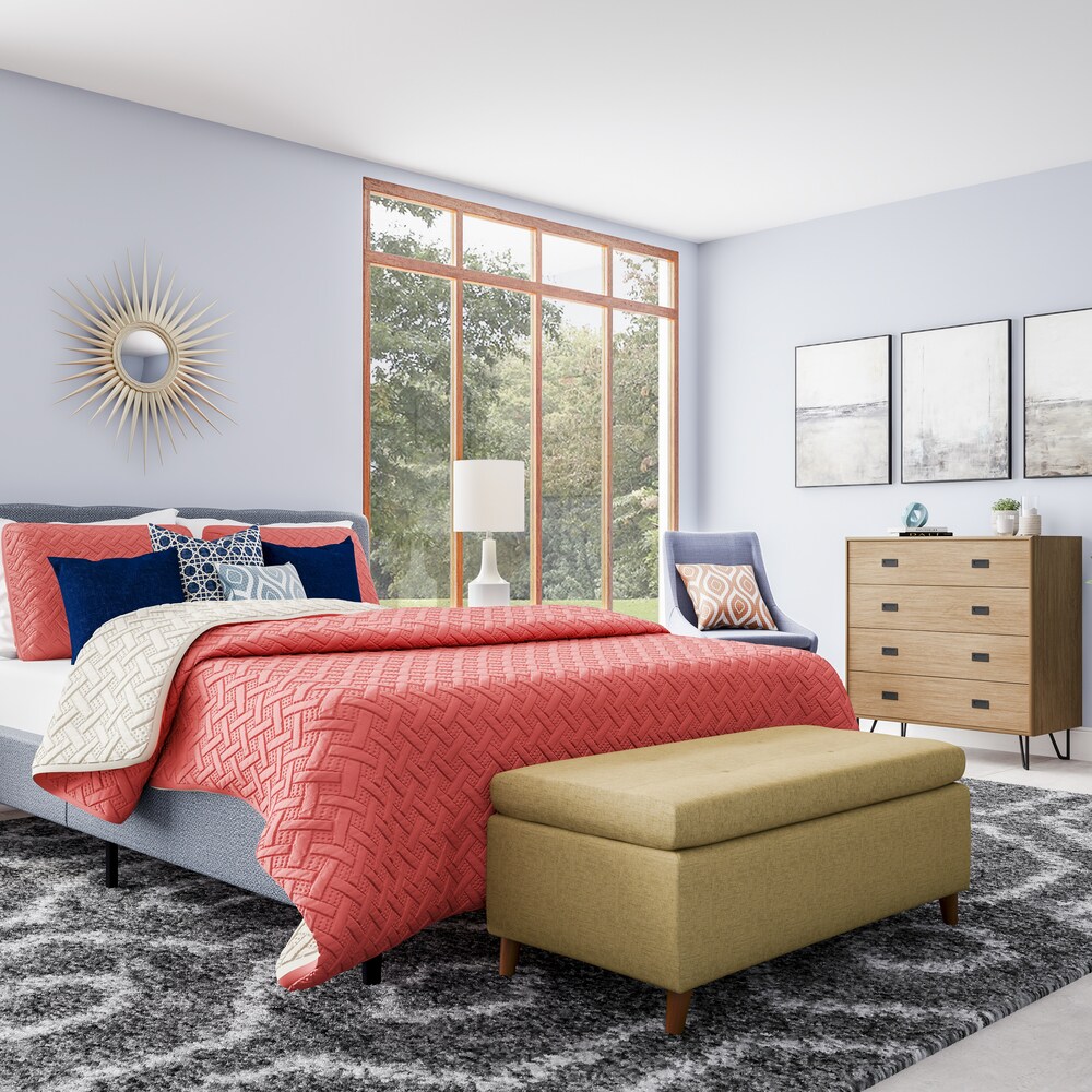 Carson Carrington  Umea Mid-century Storage Ottoman Bench Light Grey Foot Stool, Storage Ottoman