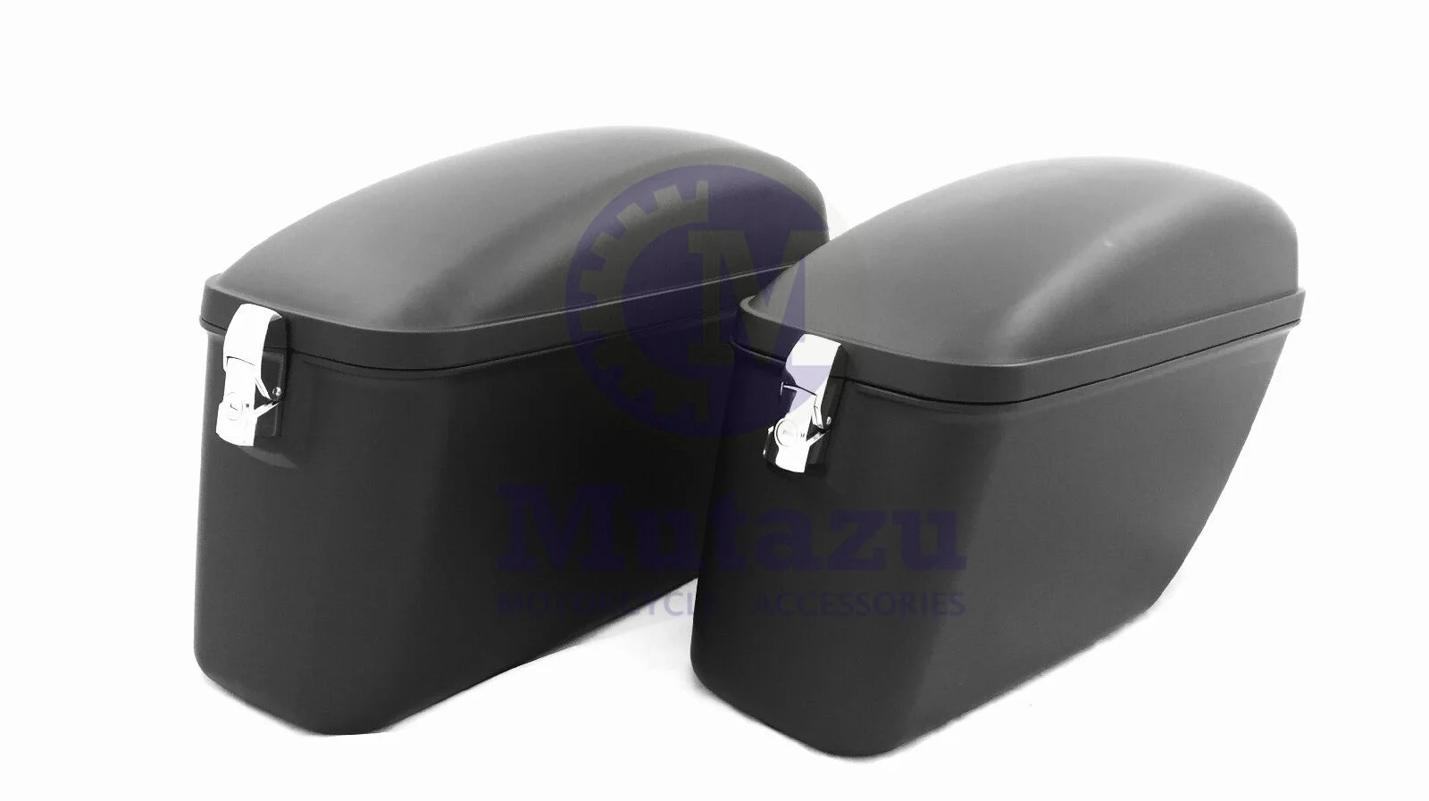 Mutazu Matte Black Universal LW Hard Motorcycle Saddle bags fit Most Cruisers
