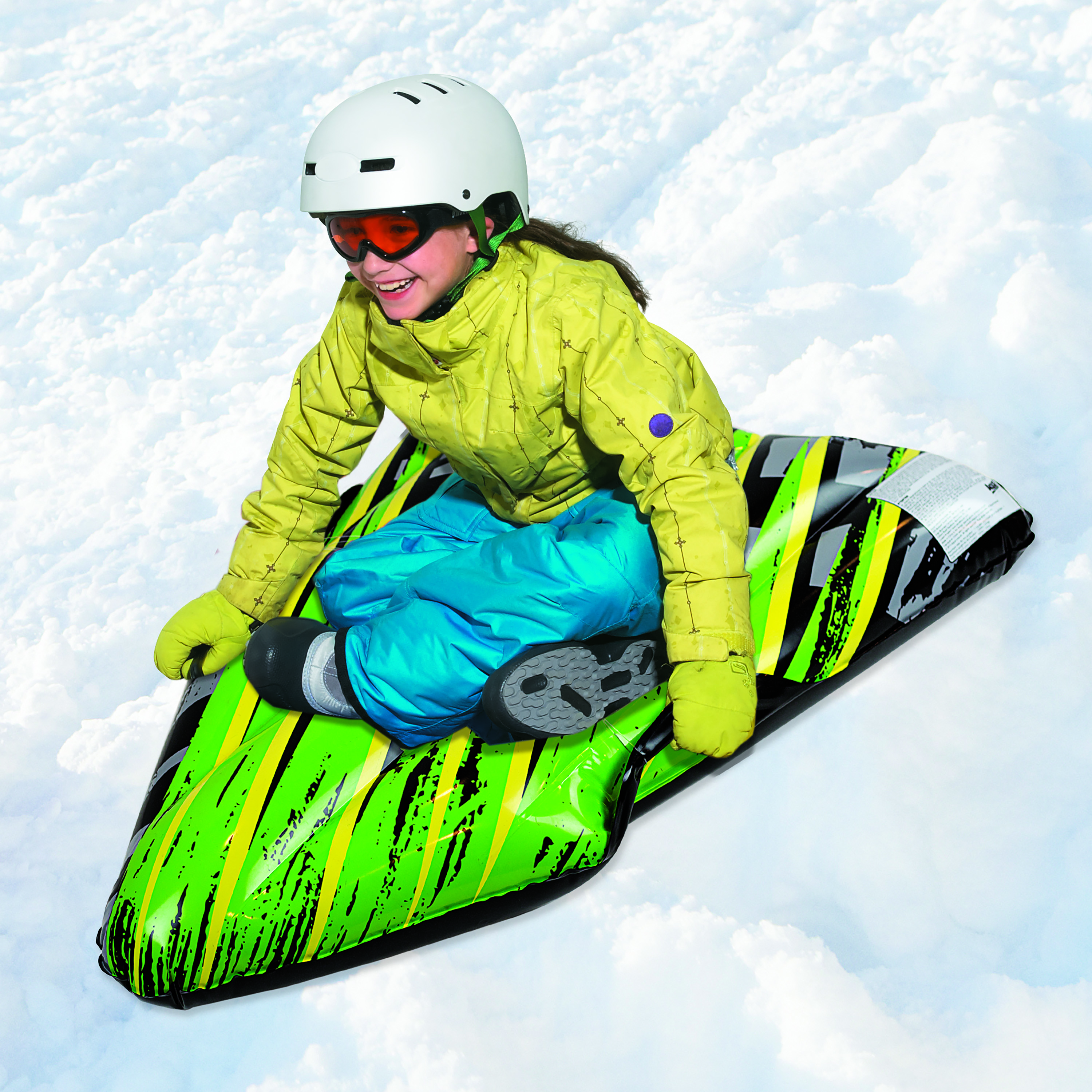 Pipeline SNO Lazer Sled Inflatable 1 Person Snow Tube Sled with 2 Grip Handles, 36” Inch Length