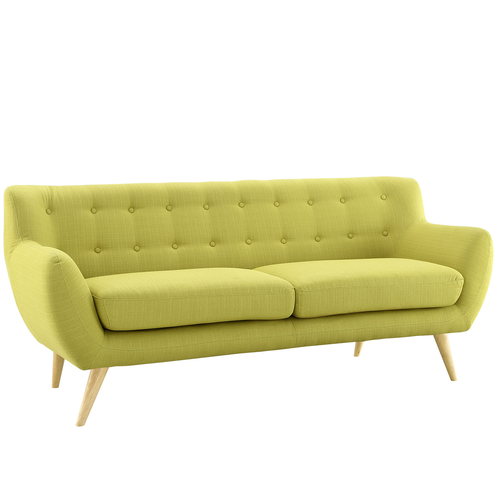Modern Contemporary Sofa, Green Fabric