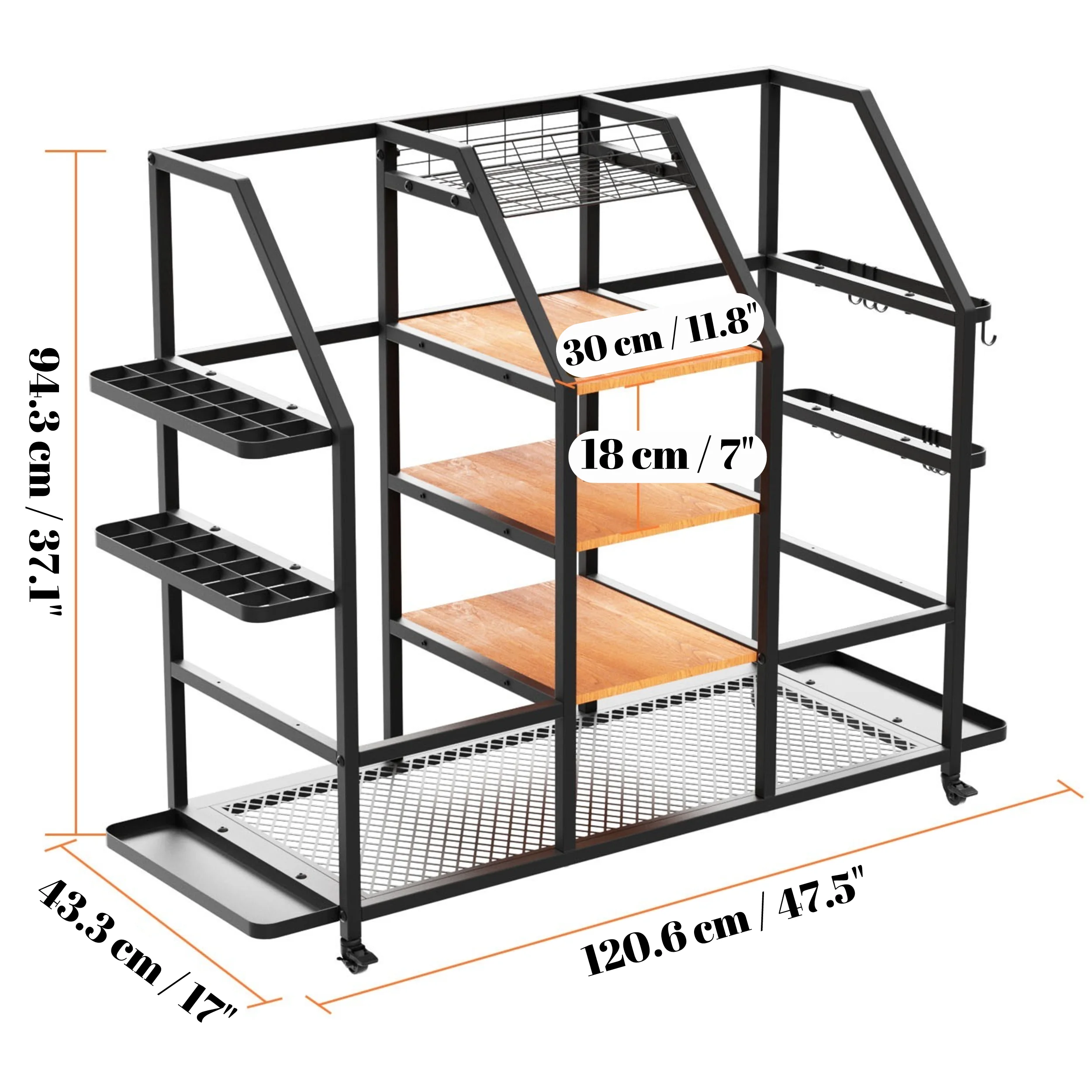 Uyoyous Extra Large Golf Bag Storage Rack, Golf Storage Organizer w/ Locking Wheels for Garage, Club and Basement