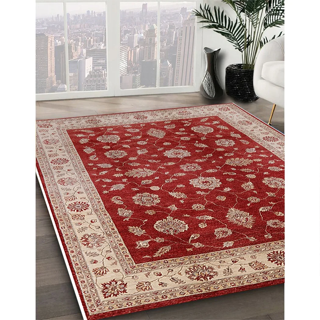 Ahgly Company Indoor Rectangle Mid-Century Modern Red Oriental Area Rugs, 2' x 3'