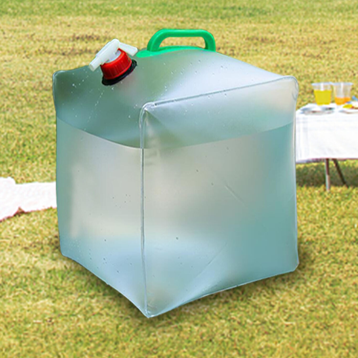 Portable Collapsible Water Container Storage Carrier Jug W/Spigot  2.6-5.2Gallon
