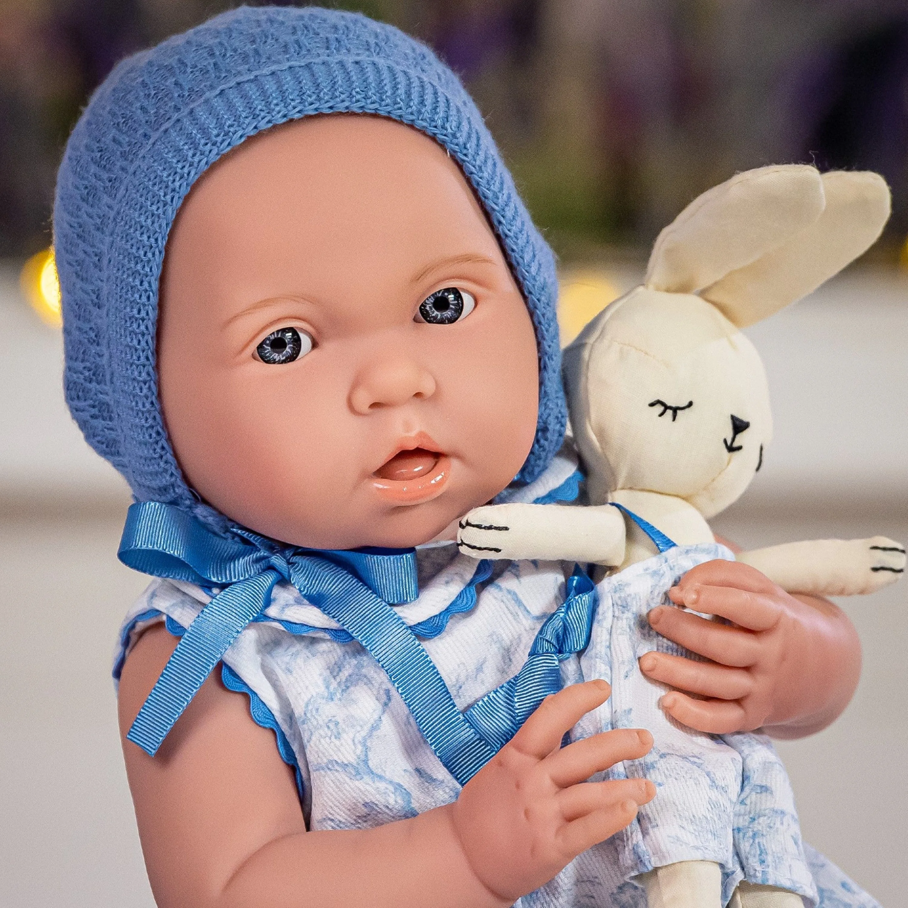 JC Toys  La Newborn All-Vinyl Baby Doll Set with Accessories, Royal Blue - 17 in.