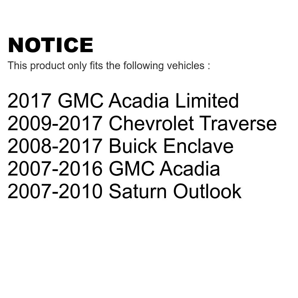 Transit Auto - Front Rear Ceramic Pads And Coated Disc Brake Rotors Kit For Chevrolet Traverse GMC Acadia Buick Enclave Saturn Outlook Limited KGA-102081