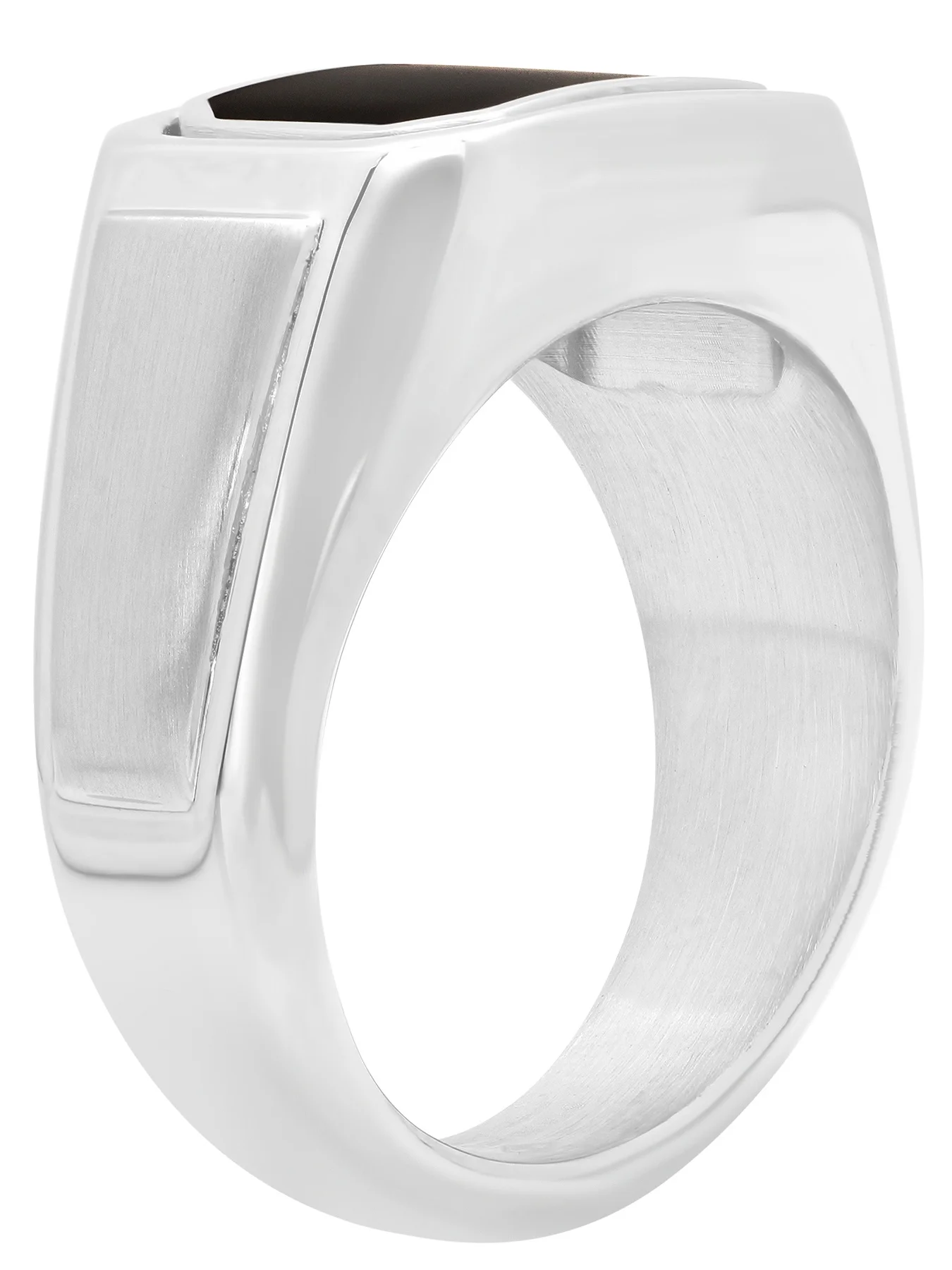 steel nation jewelry mens stainless steel bold black and diamond accent reversible fashion flip mens ring