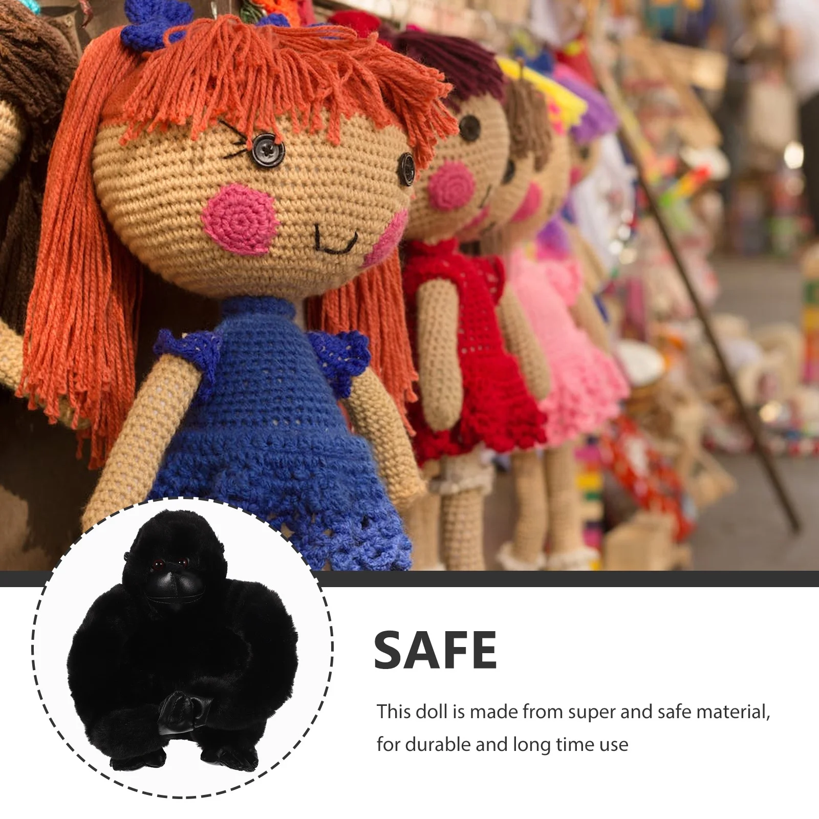 NUOLUX Gorilla Stuffed Doll Large Plush Gorilla Toy Adorable Stuffed Gorilla Doll Children Plush Gorilla Doll