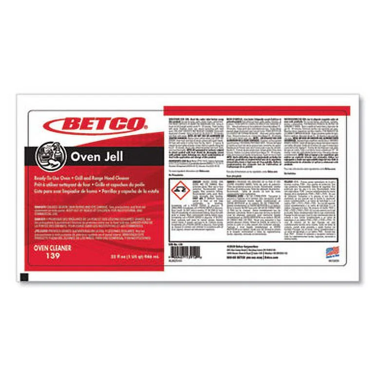 Betco® Oven Jell Cleaner, Lemon Scent, 32 oz Bottle, 12/Carton 1391200