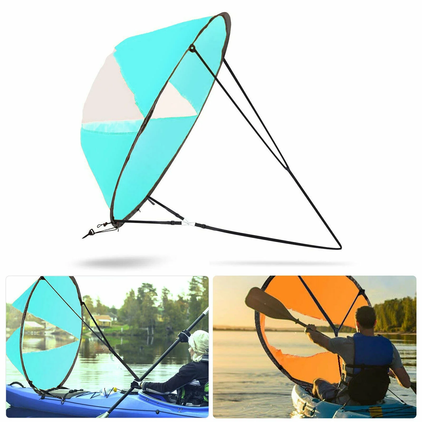 Kayak Boat Wind Sail, Paddle Rowing Sail Durable Downwind Paddle Inflatable Boat Popup Canoe Kayak Accessory