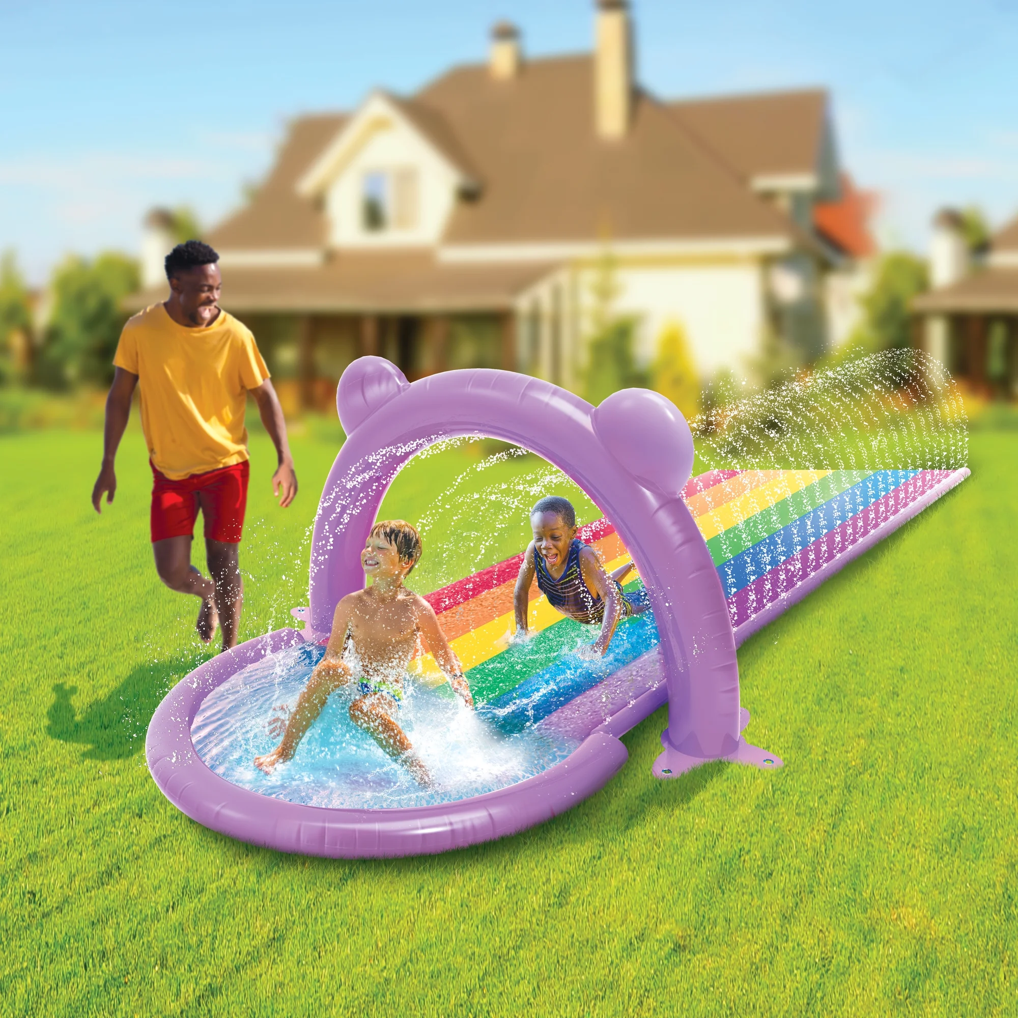 Care Bears Sprinkler Dual Lane Water Slide for Age Group 4 and up