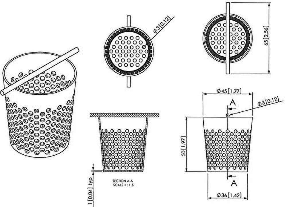 SereneDrains Brushed 304 Stainless Steel Hair Trap Catcher Debris Strainer Filter for Linear and Square Shower Floor Drain