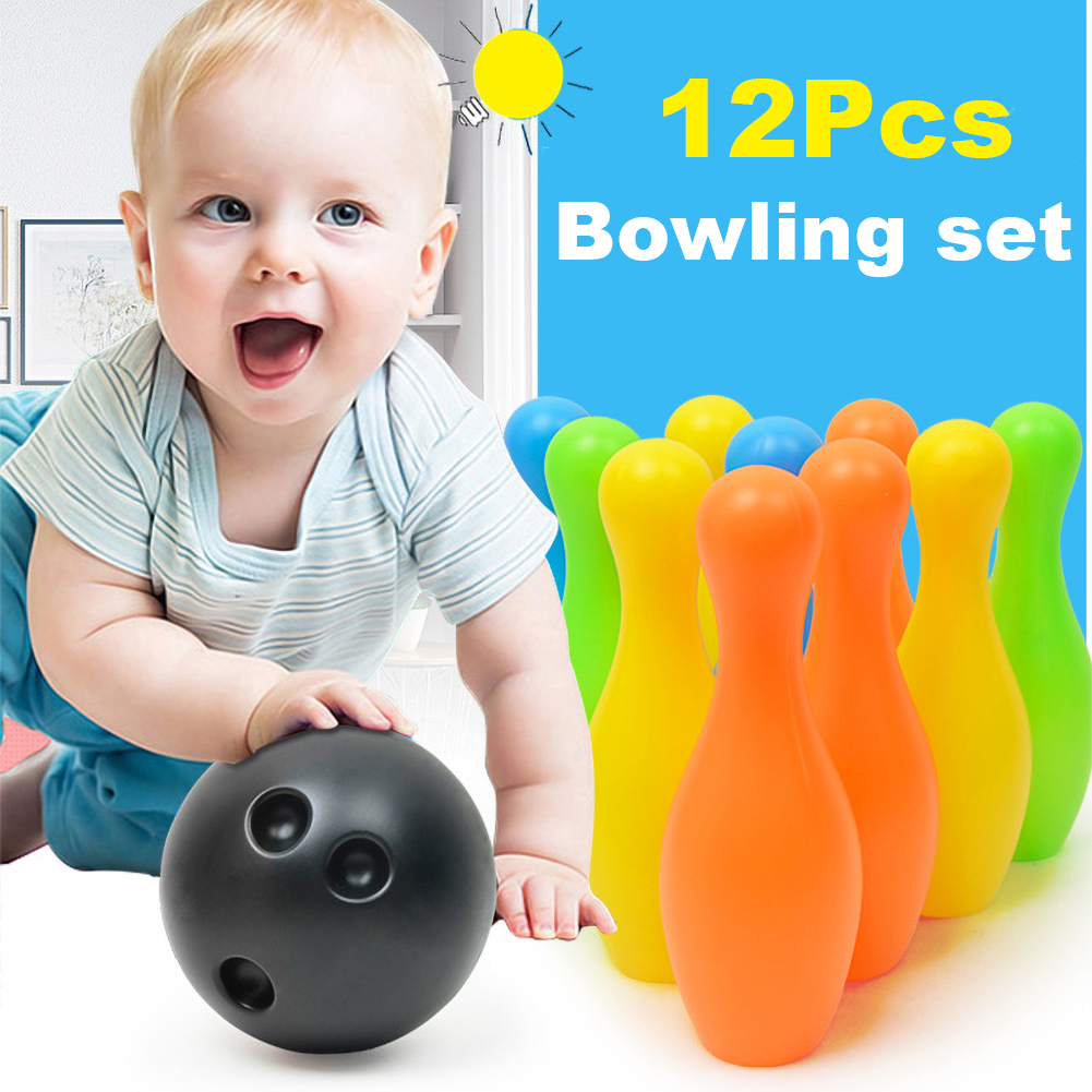 Colorful Bowling Pins Balls Family Indoor Puzzle Game Kids Early Educational Toy