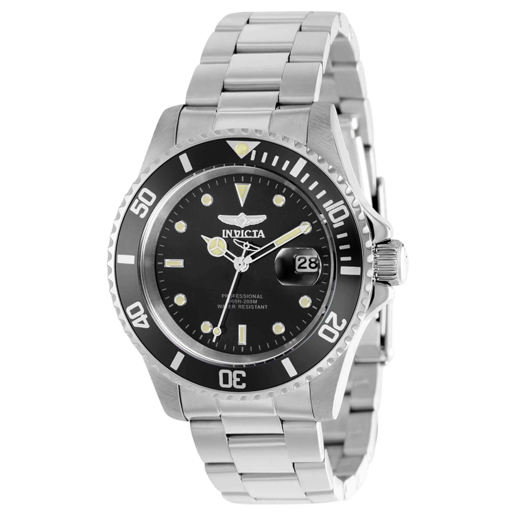 Invicta Pro Diver Men 40mm Stainless Steel Black dial Quartz Watch