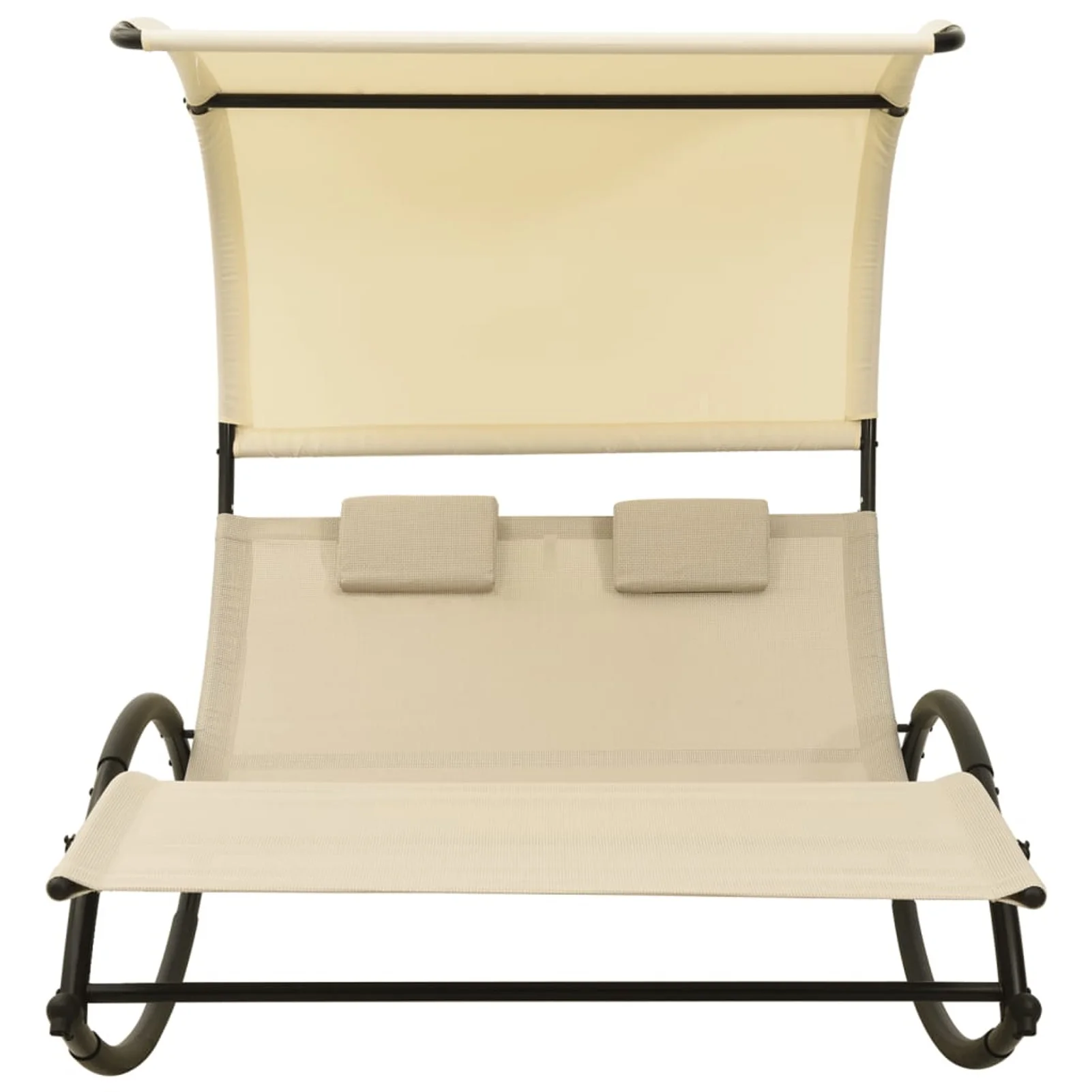 Double Sun Lounger with Canopy Textilene