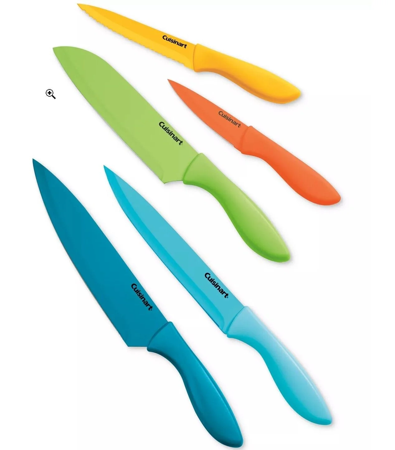 Cuisinart 10-Pc. Ceramic-Coated Printed Knife Set w/Blade Guards Seaside Colors