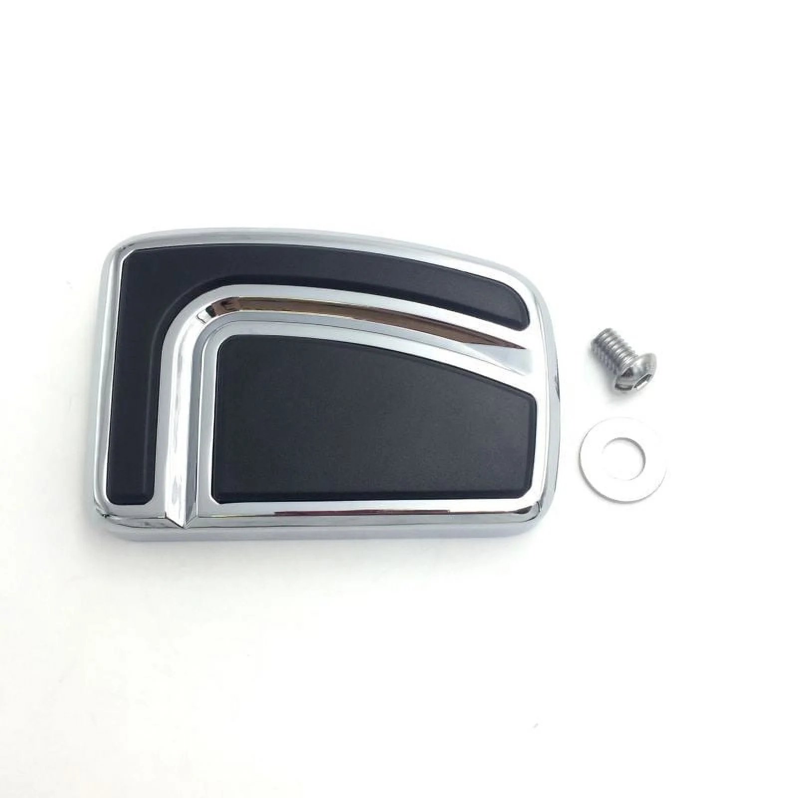 HTT-MOTOR Chrome Large Airflow Groove Brake Pedal Pad For Harley Davidson 12-later FLD 86-later FL Softail 80-later Touring 08-later Trike Road King Street Glide