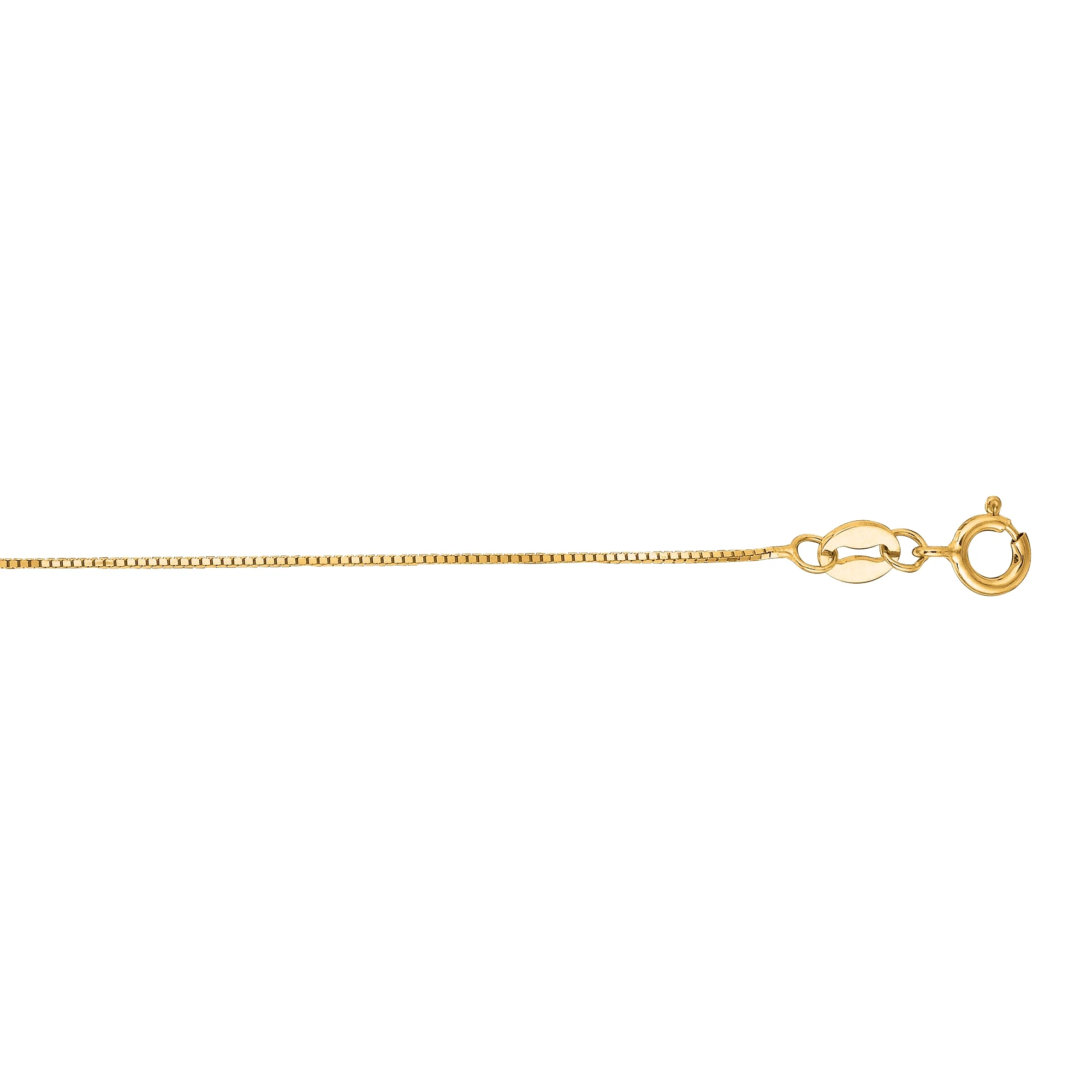 14k Solid Gold Yellow Box Chain Necklace 0.6 mm 13 inches