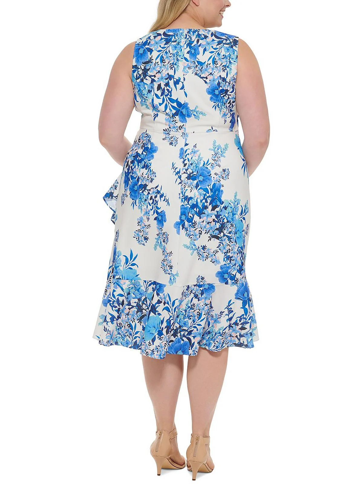 Eliza J Womens Plus Knit Floral Midi Dress