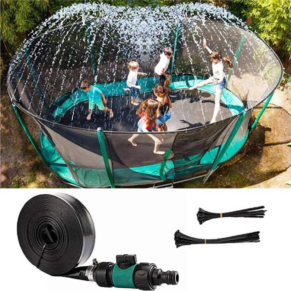 Trampoline Sprinkler for Kids Children, Outdoor Waterpark Hose for Trampoline, Summer Water Games Toys Lightweight Expandable Garden Hose, for Fun Summer Outdoor Activities(39.4 feet)