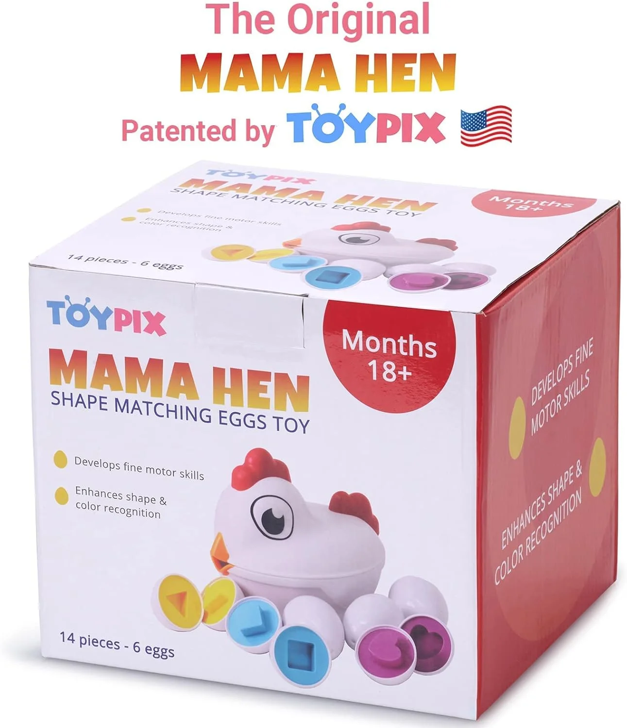 Egg Toys & Chicken Toy for Toddles | Fine Motor Skills Matching Eggs – Best Shape Sorter Egg Toy for Toddler | Great Gifts for 18 Month Old