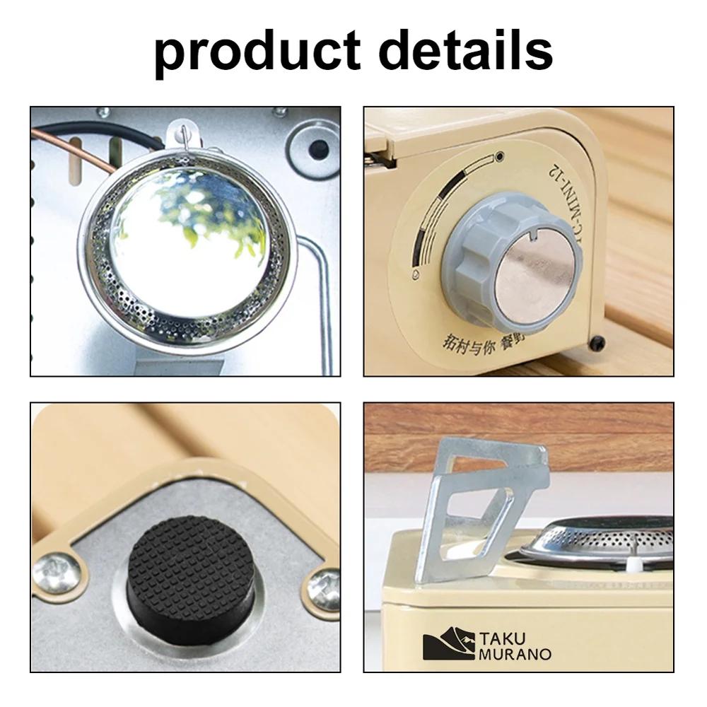 TAKU MURANO Cassette Portable Gases Butanes 2500W with Piezo Ignition for Outdoor Cooking Camping Pincnic Backpacking Hiking Barbecue