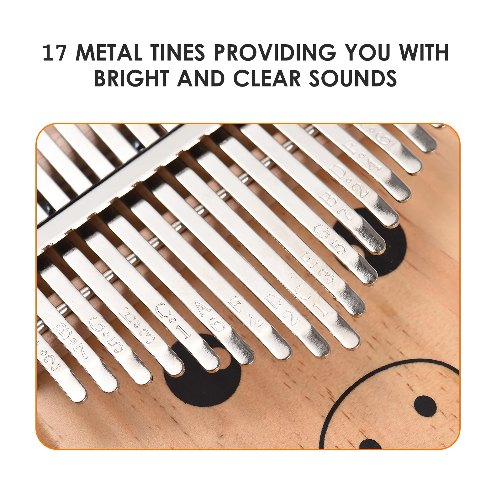 Spirastell Thumb Piano,Cloth Stickers Musical Pinewood Carry Hammer Piano Pinewood Carry Hammer Cloth Stickers Portable 17-Key Piano Portable 17-key Piano cookx Sticker Pinewood BUZHI ANRIO