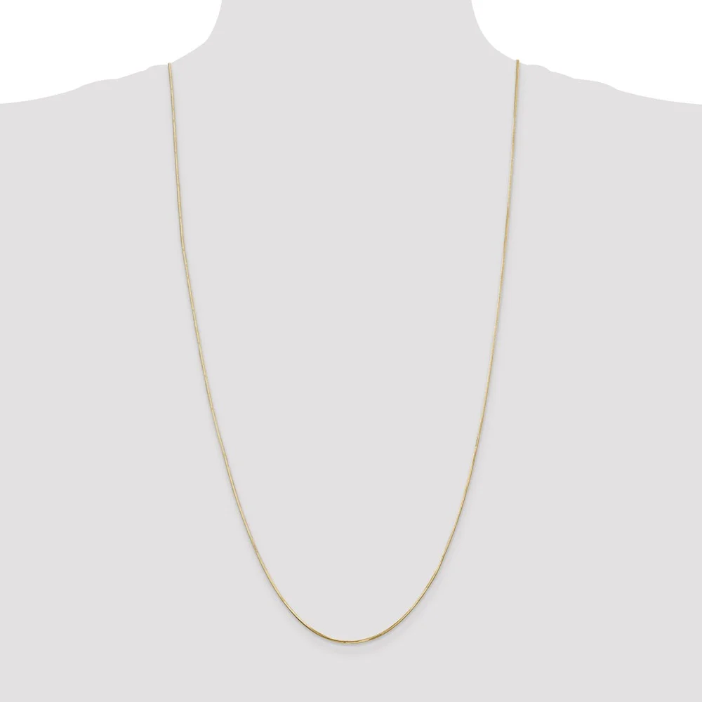 Real 14kt Yellow Gold 1.2mm Octagonal Snake Chain; 30 inch; Lobster Clasp; for Adults and Teens; for Women and Men