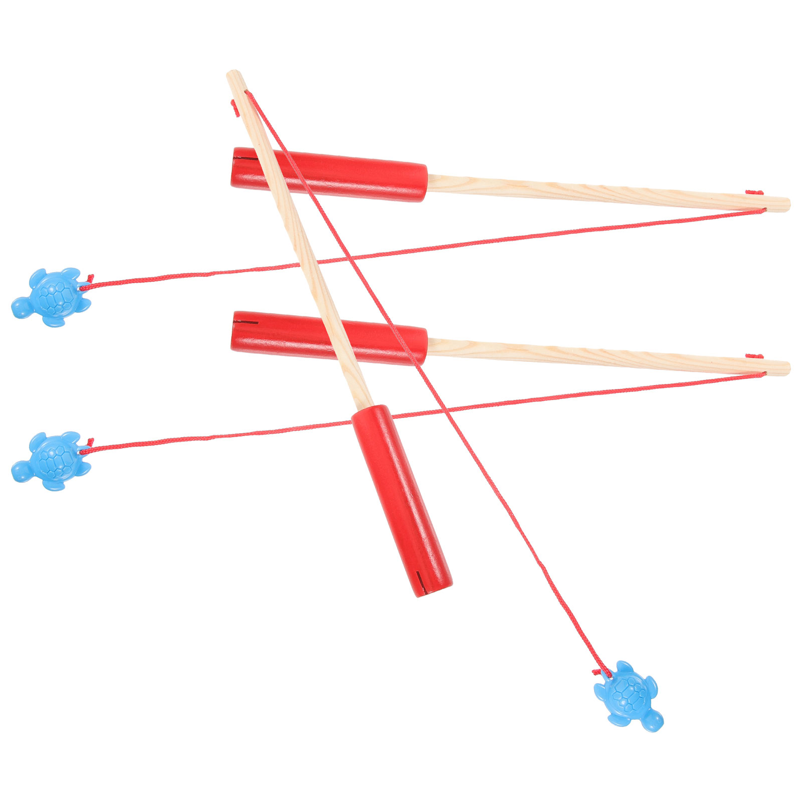 6 Pcs Wooden Children's Fishing Rod Magnetic Puzzle Hand-Eye Matching Props Toy Children’s Toys Games Supplies Kids Playset Plastic Baby