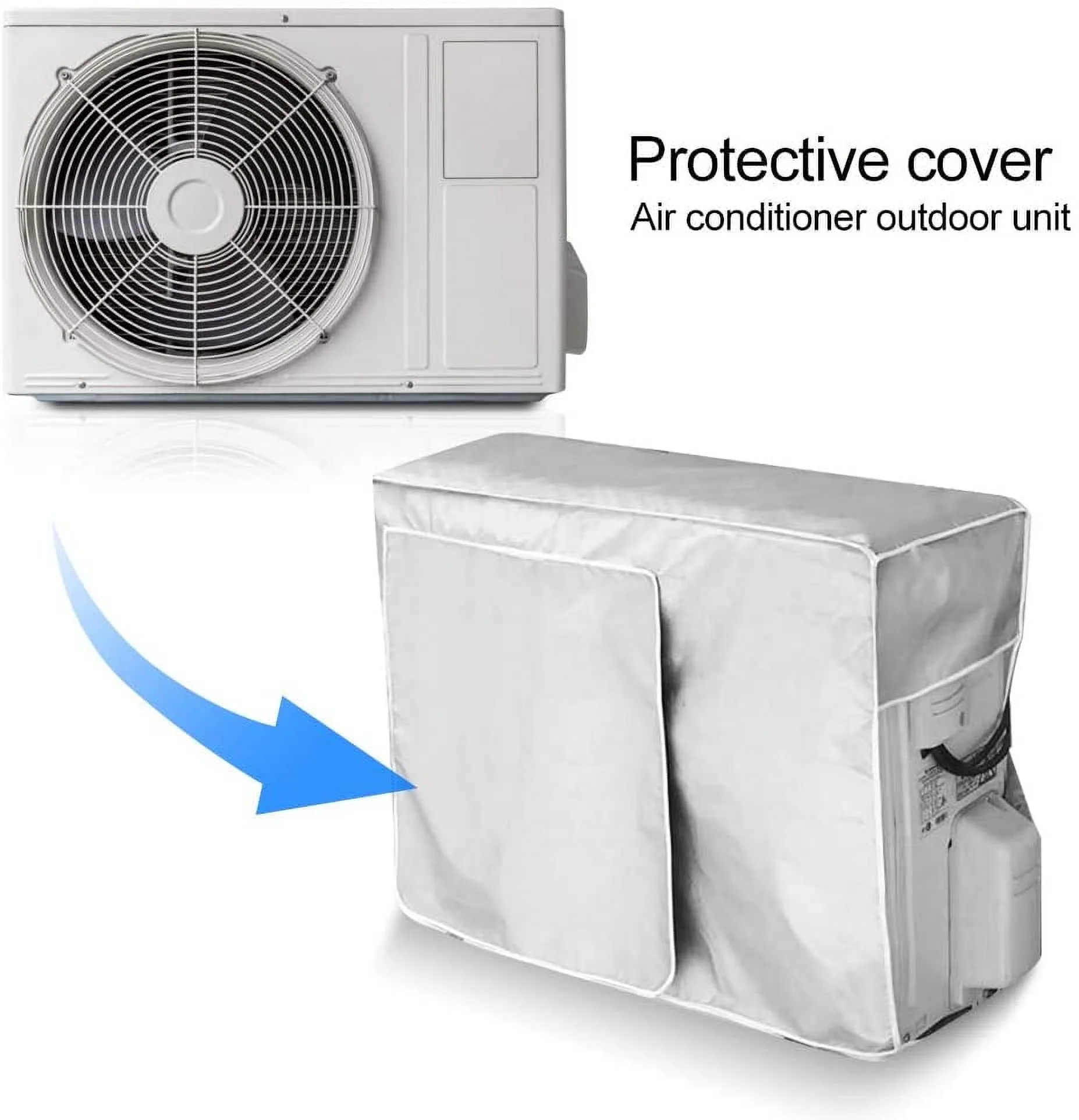 LKXHarleya Air Conditioner Covers for Outside Units, 39 x 16 x 30 in Waterproof Dustproof Sun Protection Air Conditioner Cover with Vent Hole for 3P Plus AC Units