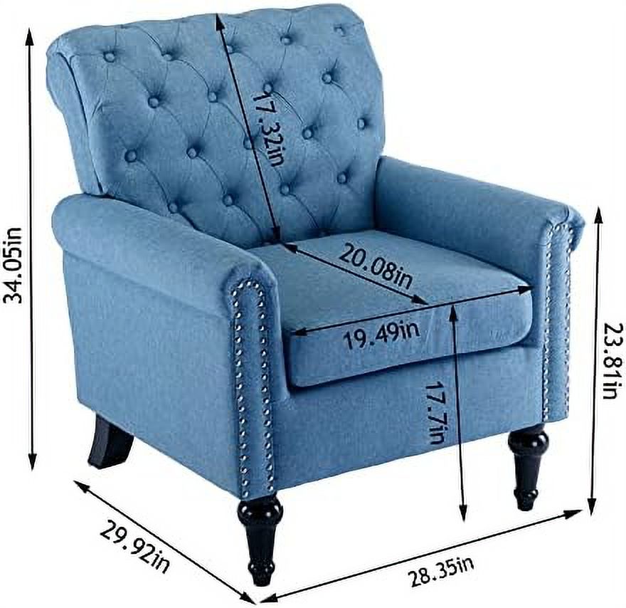 NLIBOOMLife Accent Chair Upholstered Armchairs Living Room Chair Mid Century Modern Chair with Chenille Fabric Comfy Reading Chair Footrest Chair for Living Room  Bedroom  Reception Room